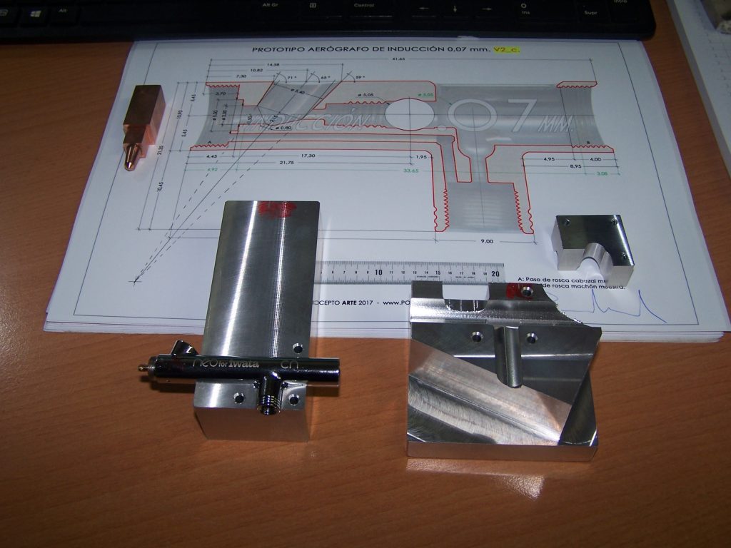 modificacion aerografo salida 0,07mm